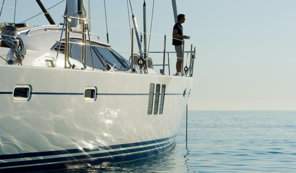 Oyster 625 Anchored Starboard Side