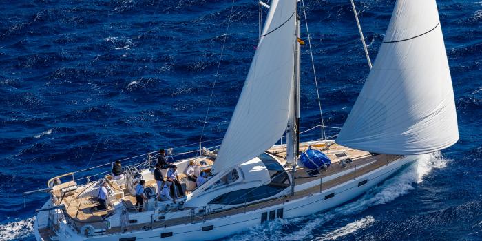 Oyster 625 Sailing Aerial