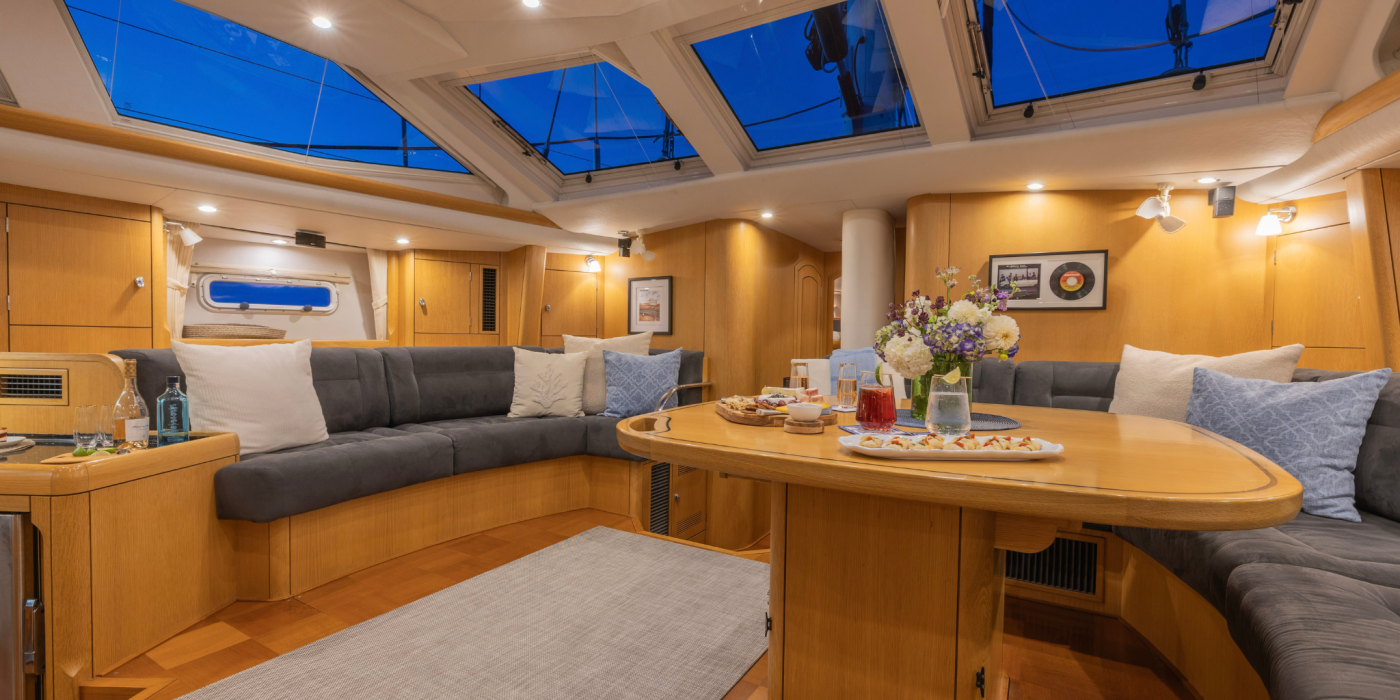 Oyster 655 Jersey Girl Sailing Yacht For Charter Saloon 2