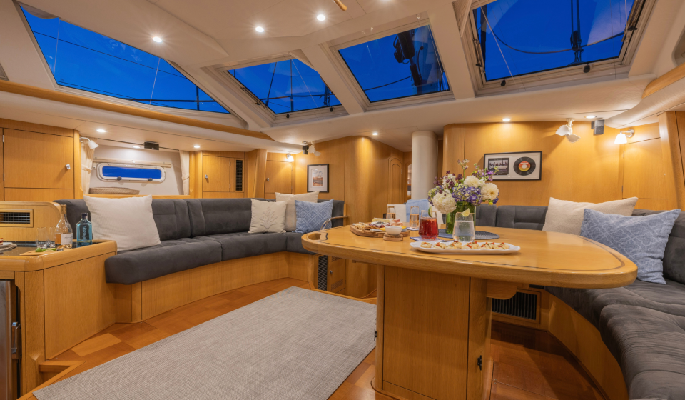 Oyster 655 Jersey Girl Sailing Yacht For Charter Saloon 2