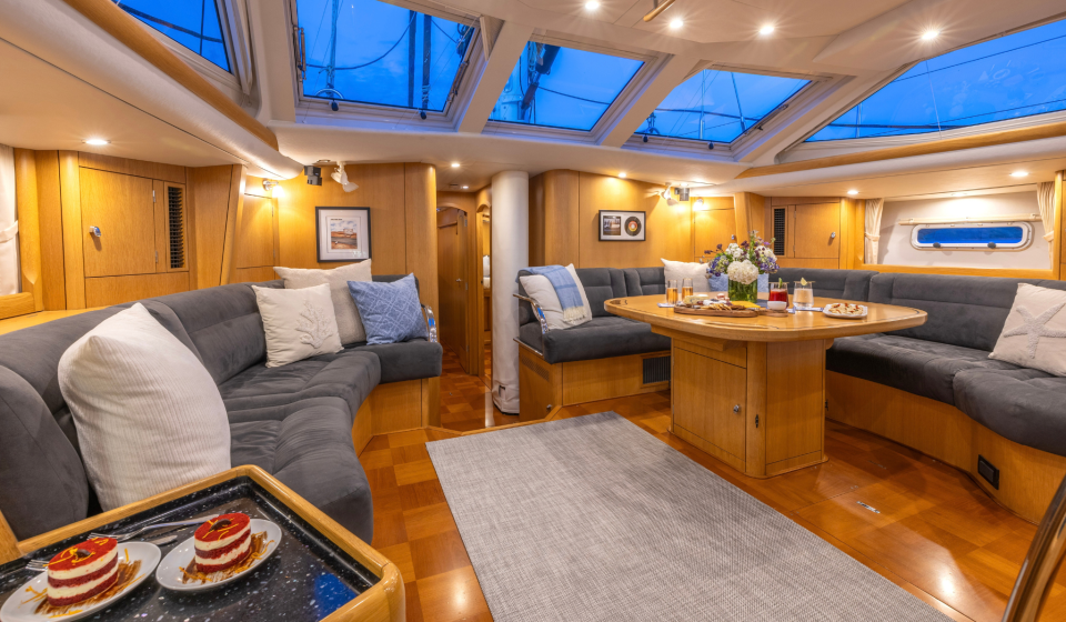 Oyster 655 Jersey Girl Sailing Yacht For Charter Saloon