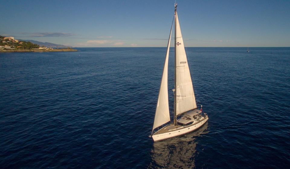 Oyster 655 Sailing Aerial