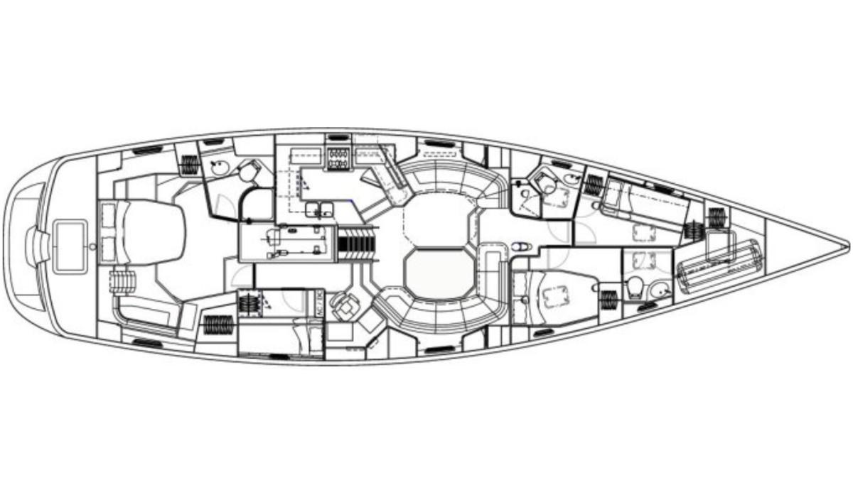 Oyster 655.06 JERSEY GIRL charter layout