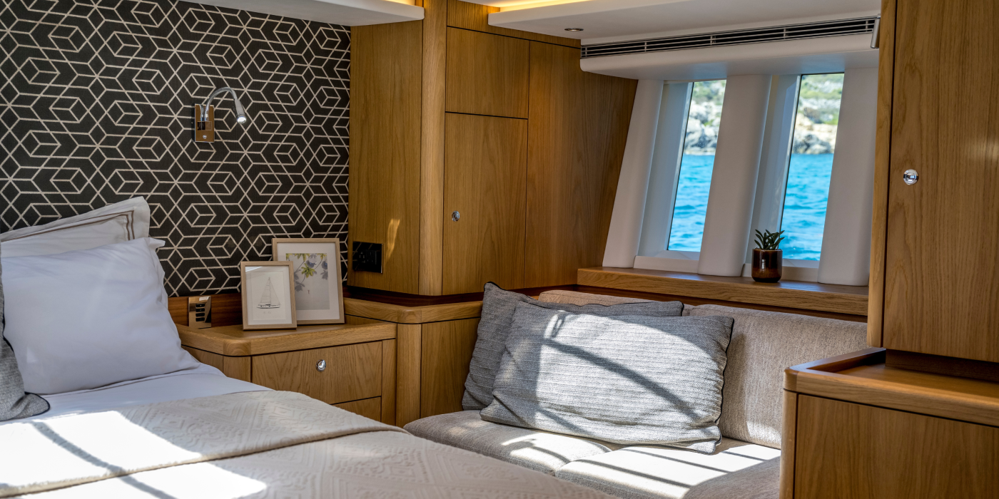 Oyster 675 Ri Ra Master Cabin Seascape Windows