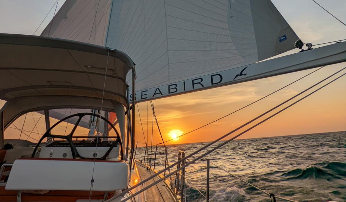 Oyster 675 Seabird Sailing Sunset
