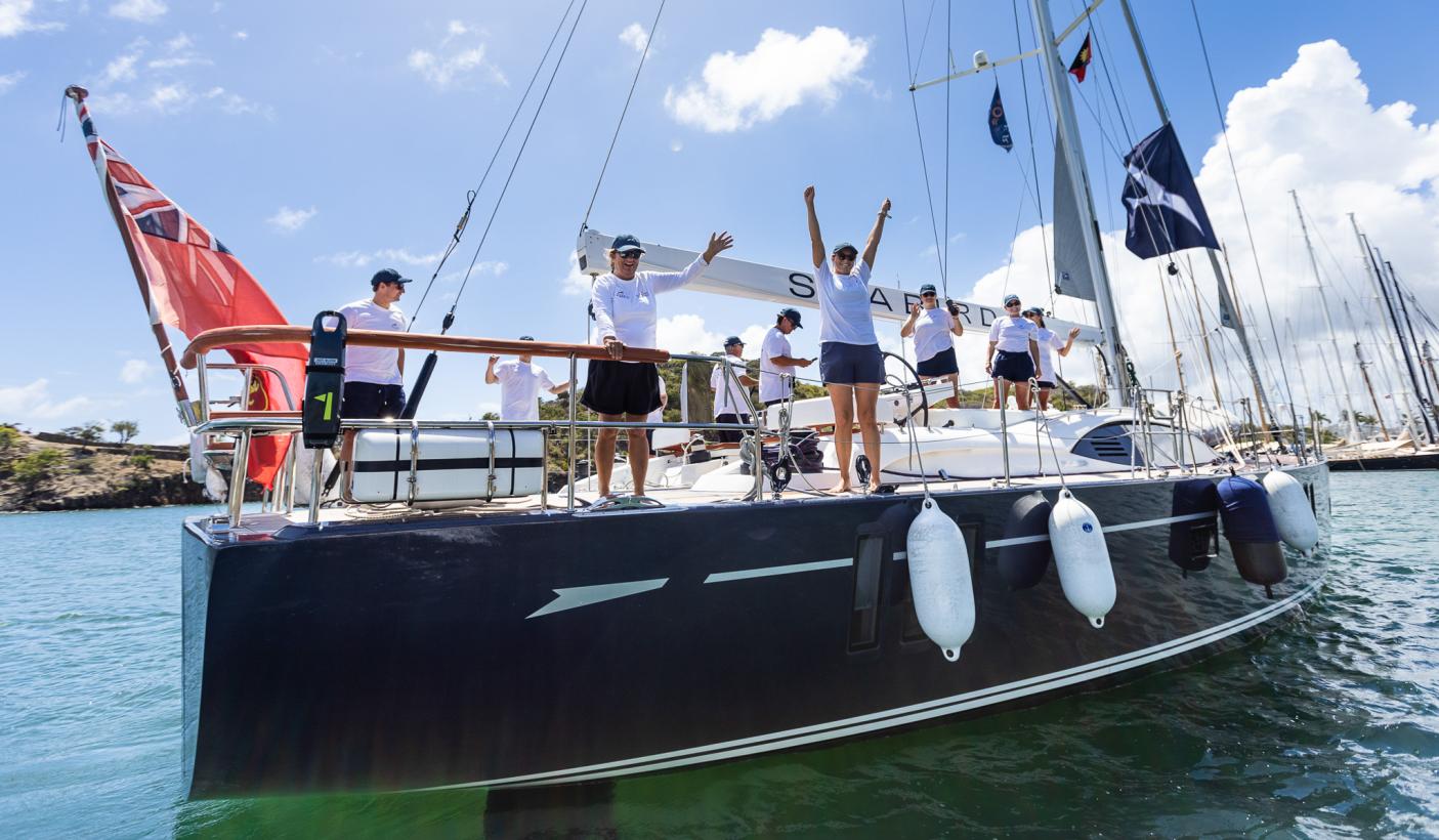 Oyster 675 Seabird arriving in Antigua completing their circumnavigation