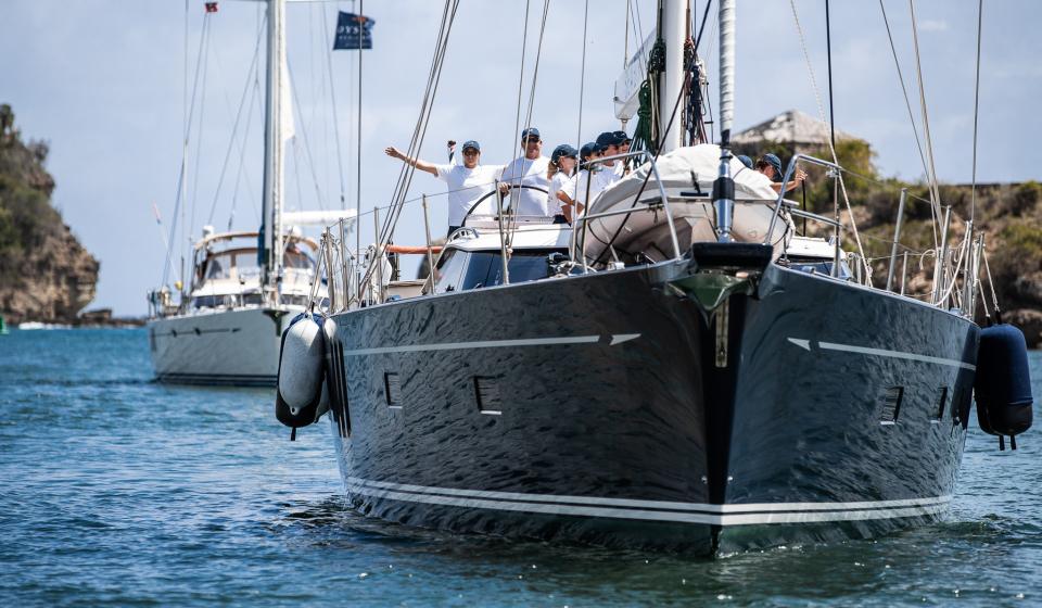 Oyster 675 Seabird arriving in Antigua