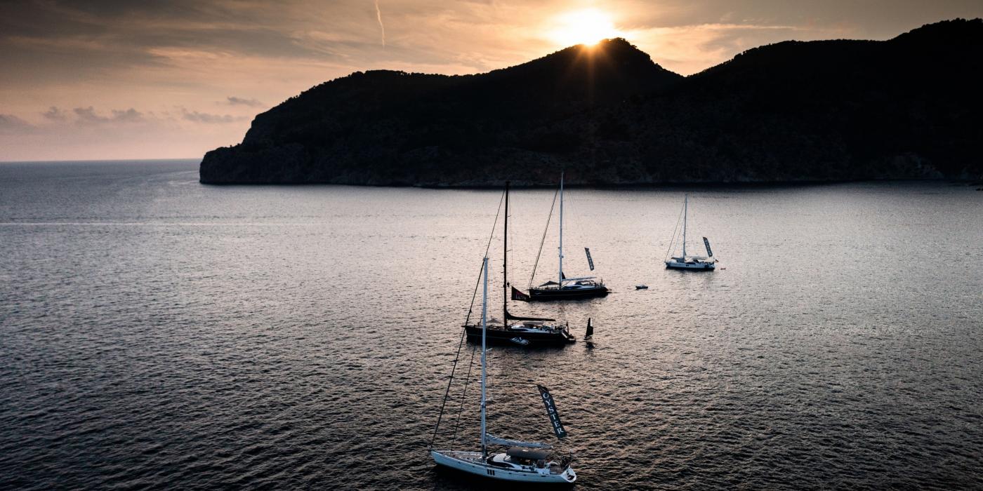 Oyster 725 Anchored Sunset