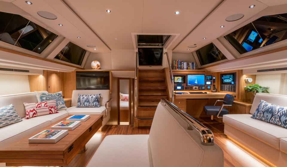 Oyster 745 Mexican Wave Gallery below deck On show in Bergen Norway 2