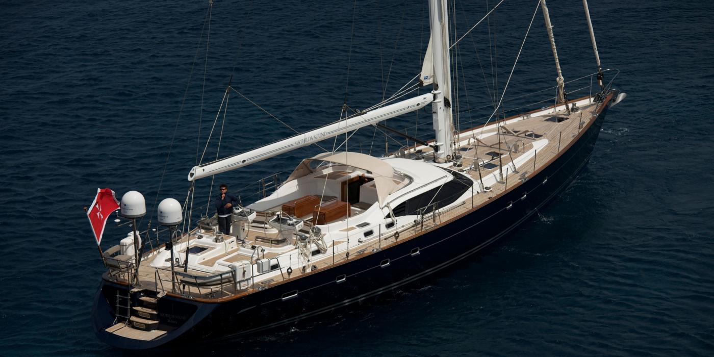 Oyster 82 Anchored aerial