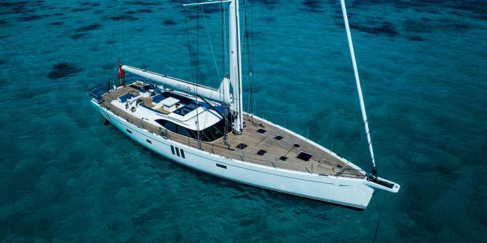 Oyster 825 Anchored Aerial