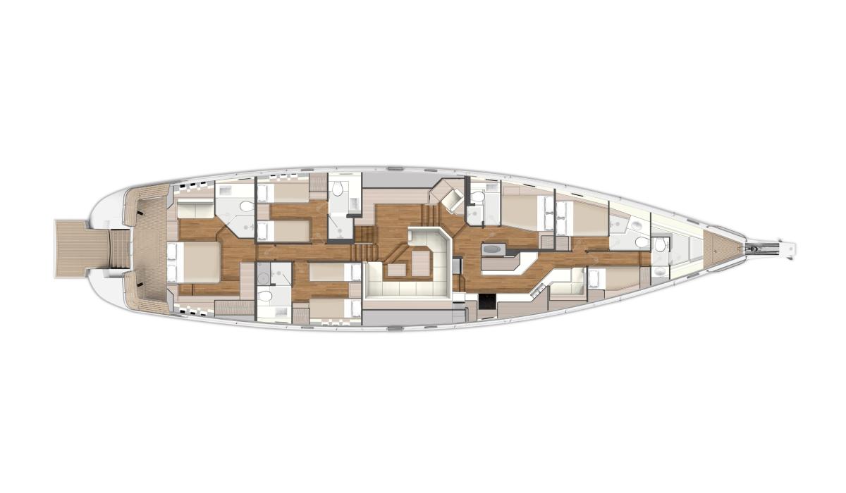 Oyster 885GT Deck and Interior Plans 4