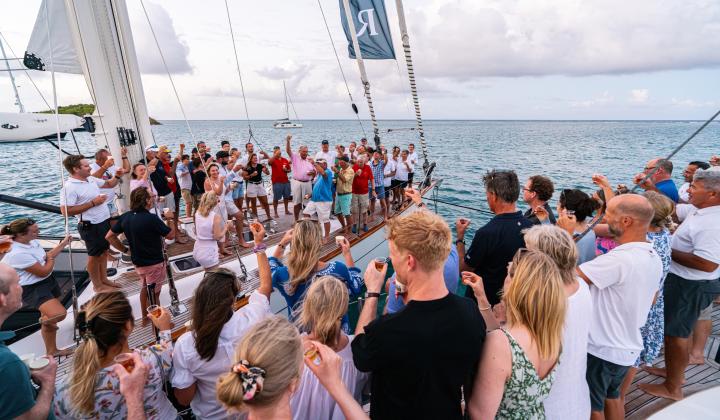 Oyster Antigua Regatta 2025 Lush and Midnight raft up
