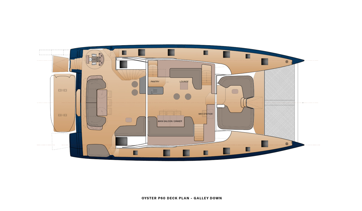 Oyster P60 Deck Plan Galley Down