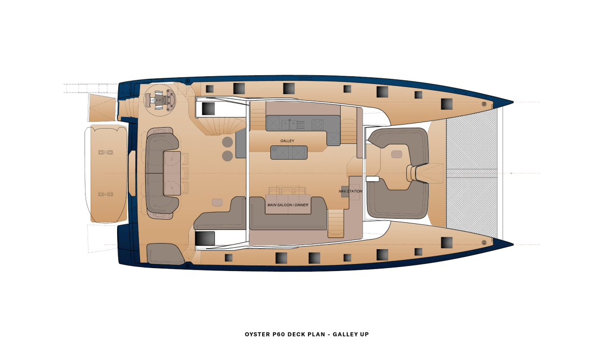 Oyster P60 Deck Plan Galley Up