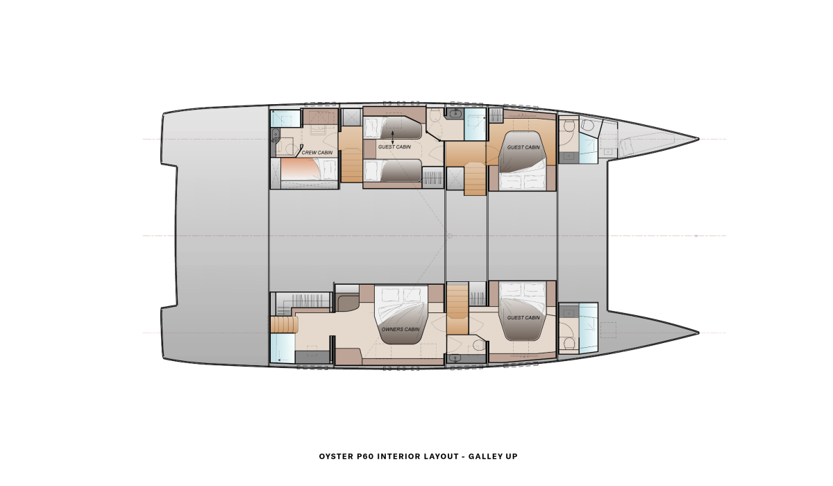 Oyster P60 Interior Layout Galley Up