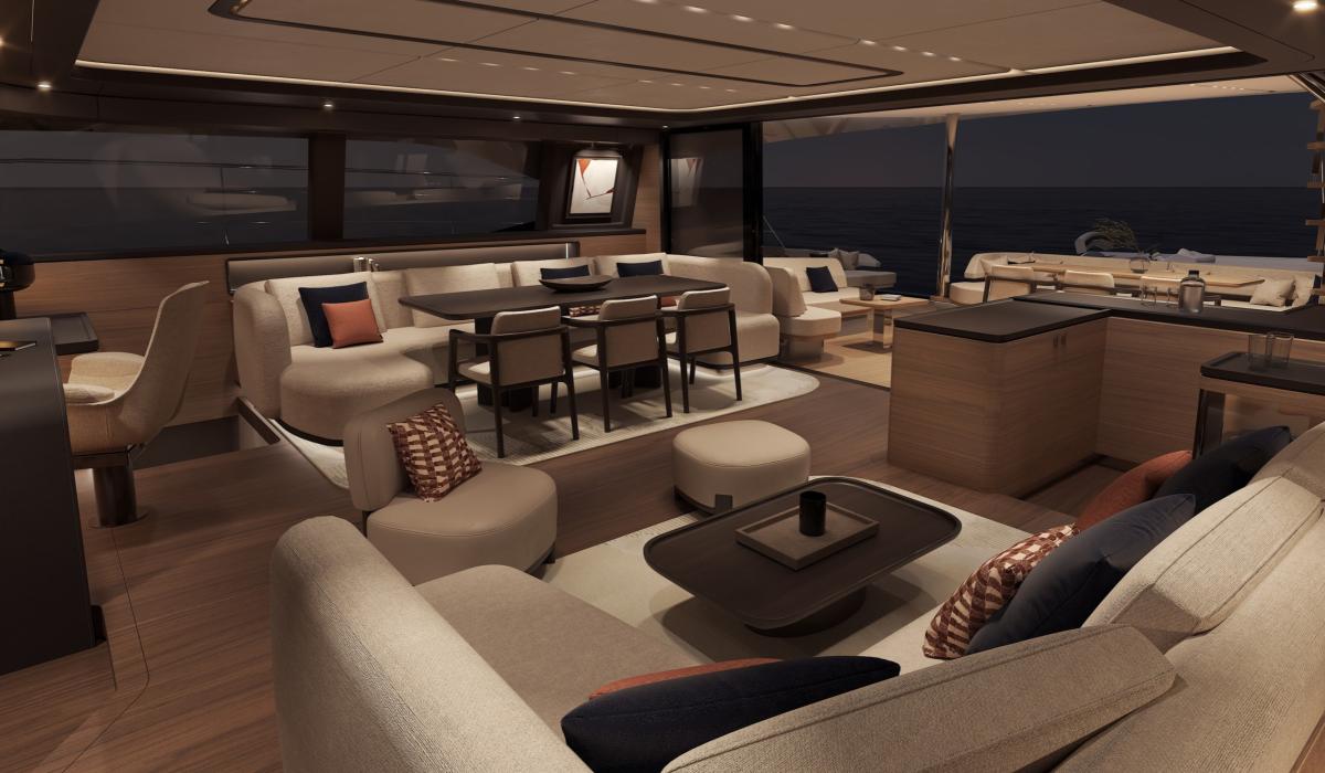 Oyster P60 Saloon by night 1