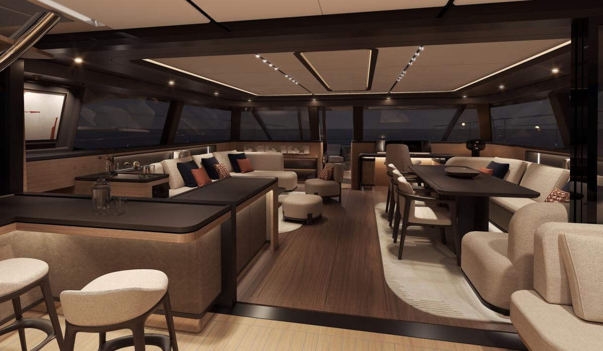 Oyster P60 Saloon by night 2