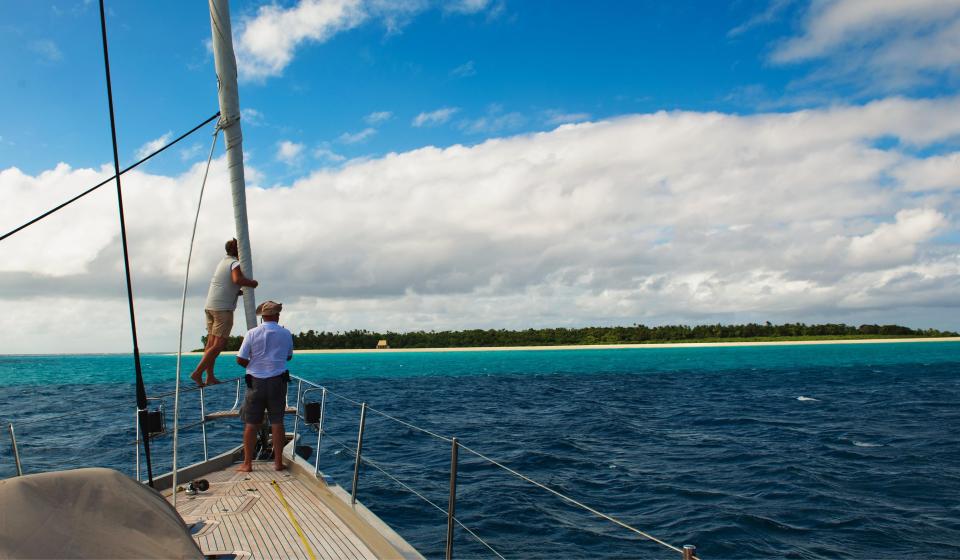 Oyster World Rally 2013 2014 Circumnavigation Man Bow Looking Out