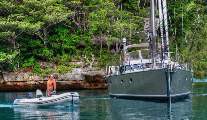 Oyster World Rally 2013 2014 Circumnavigation Yacht Anchored RIB
