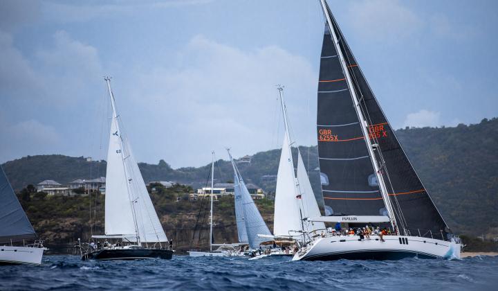 Oyster Yachts Antigua Regatta 2023 Fleet Sailing