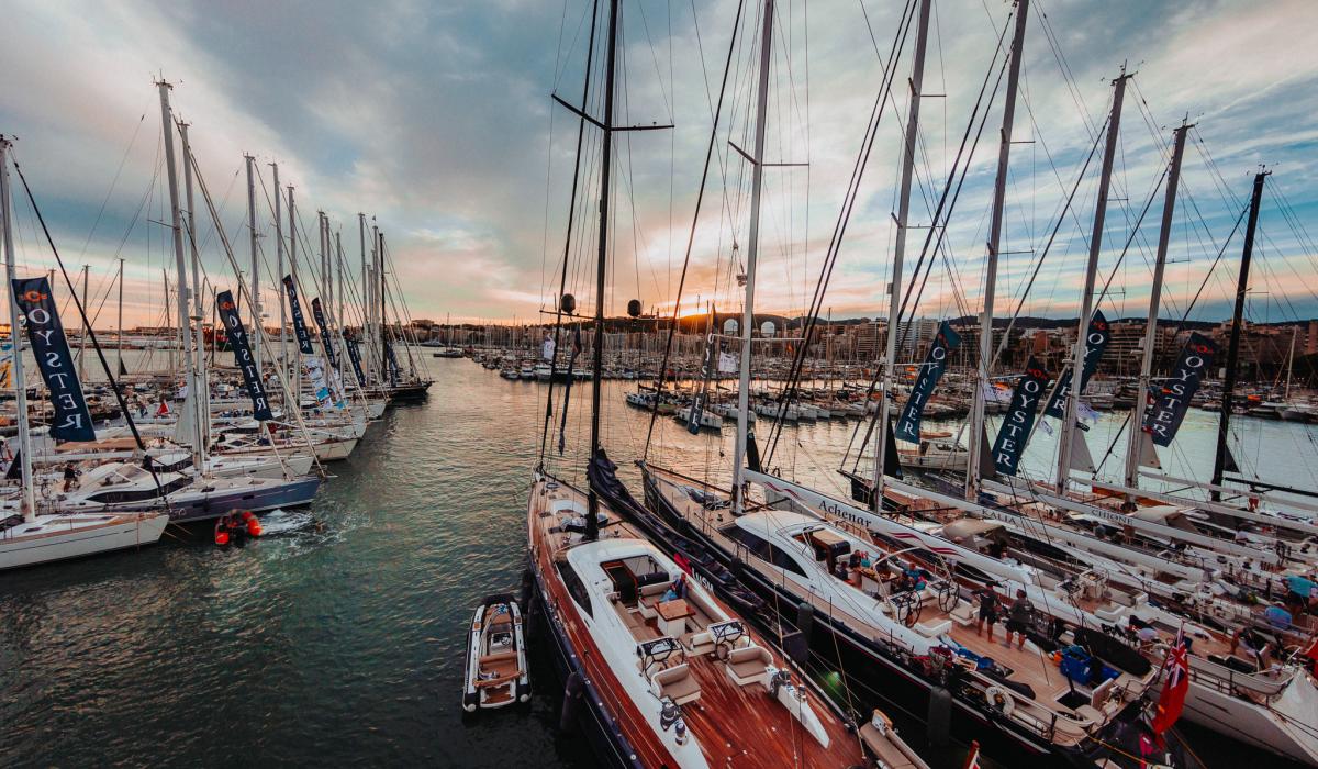 Oyster yachts at dock Palma Regatta 2023