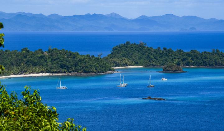 Oyster yachts in Coiba Island