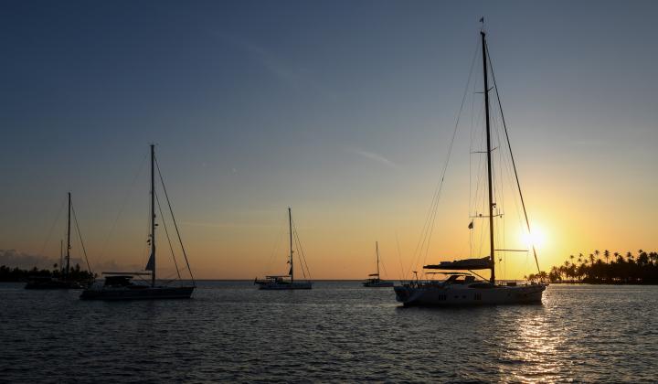 Oyster yachts in San Blas Sunset