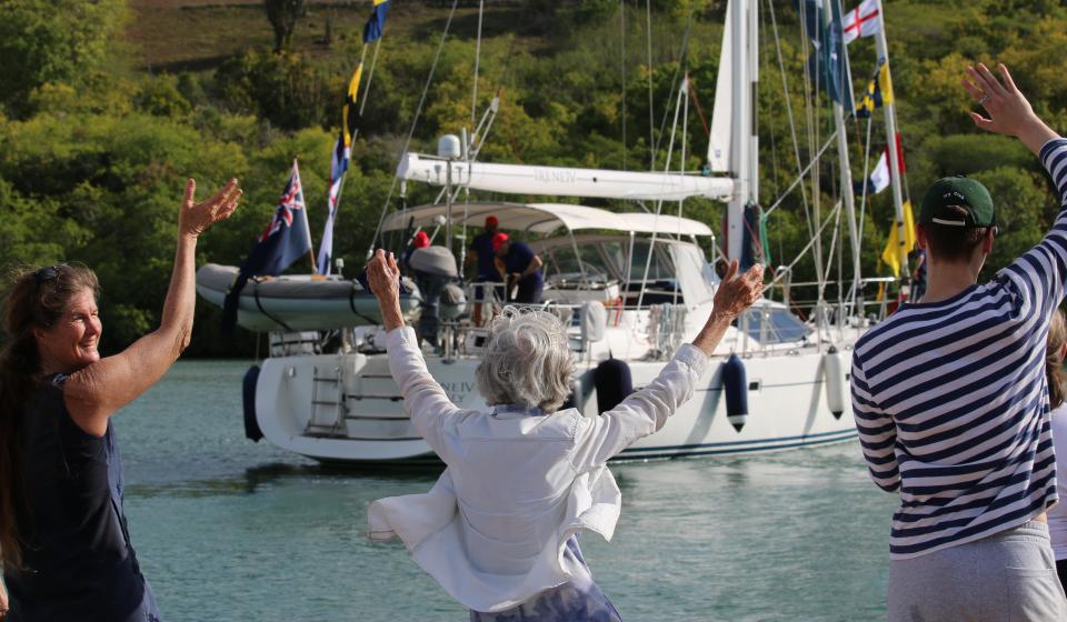 Saying goodbye to Oyster 655 Irene IV in Antigua
