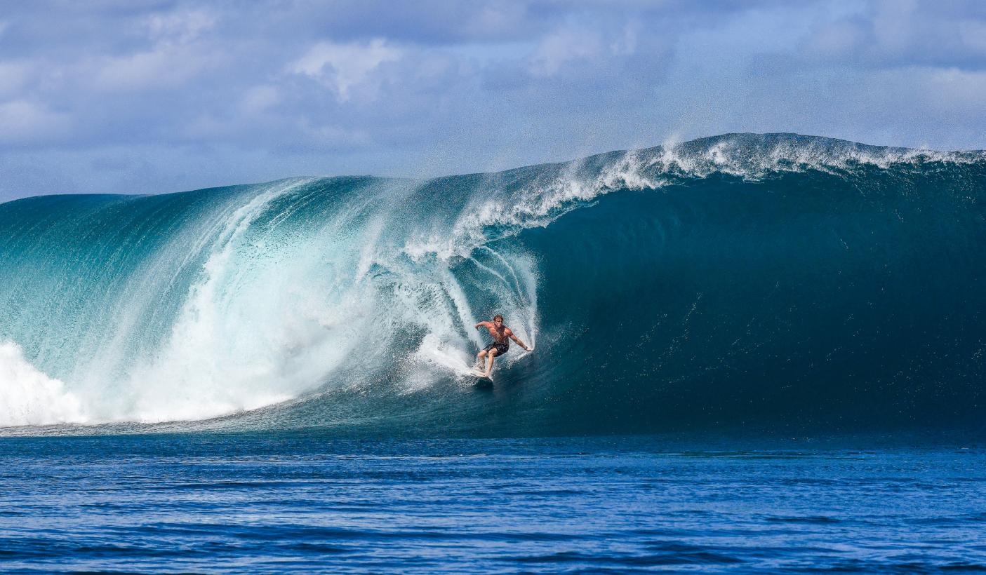 Surfing in Tahiti