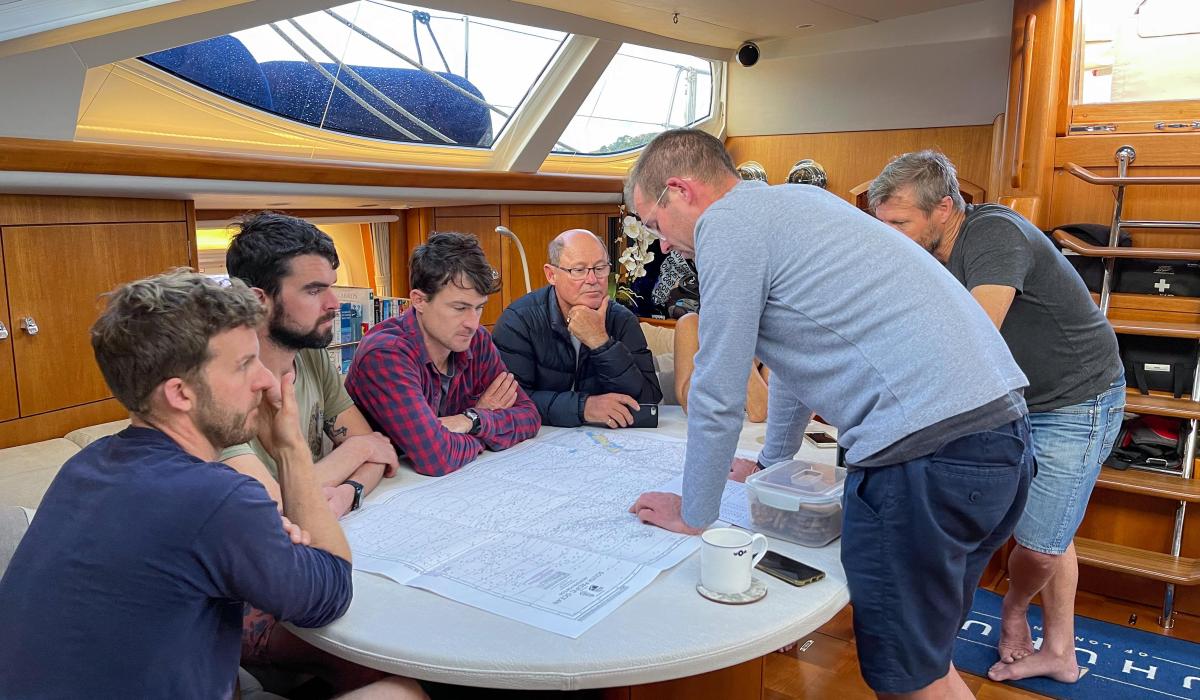 Uhuru Yacht Crew In Saloon