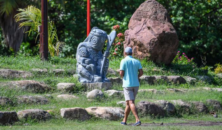 Visiting archaeological sites Nuku Hiva