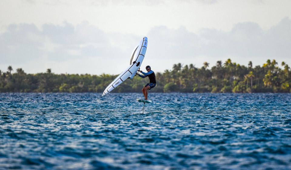 Windsurfing in Kauehi Tuamotus French Polynesia