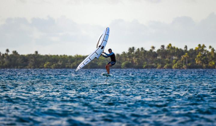 Windsurfing in Kauehi Tuamotus French Polynesia