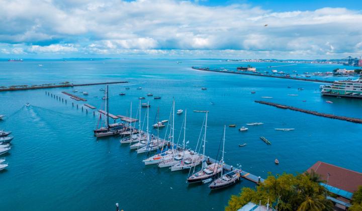 Yachts at anchor Salvador Marina