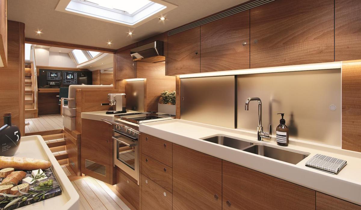 beautiful galley on sailing yacht