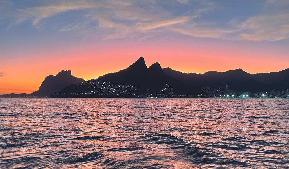 beautiful sunset in brazil from sea