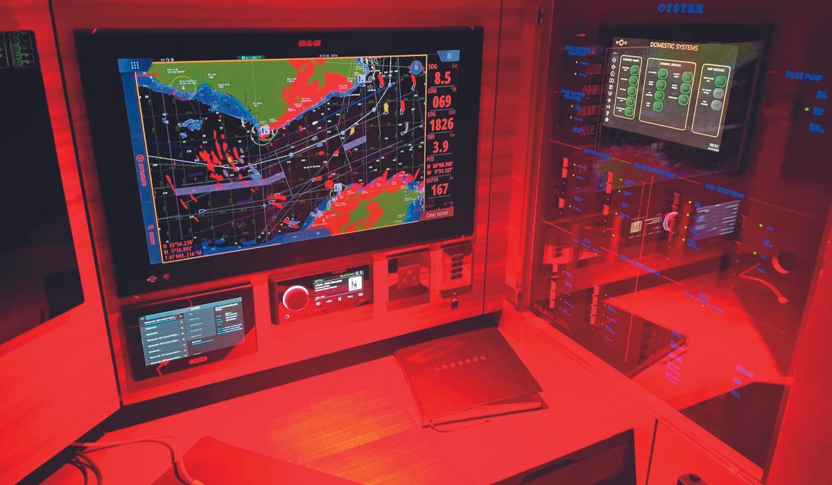 control station onboard sailing yacht