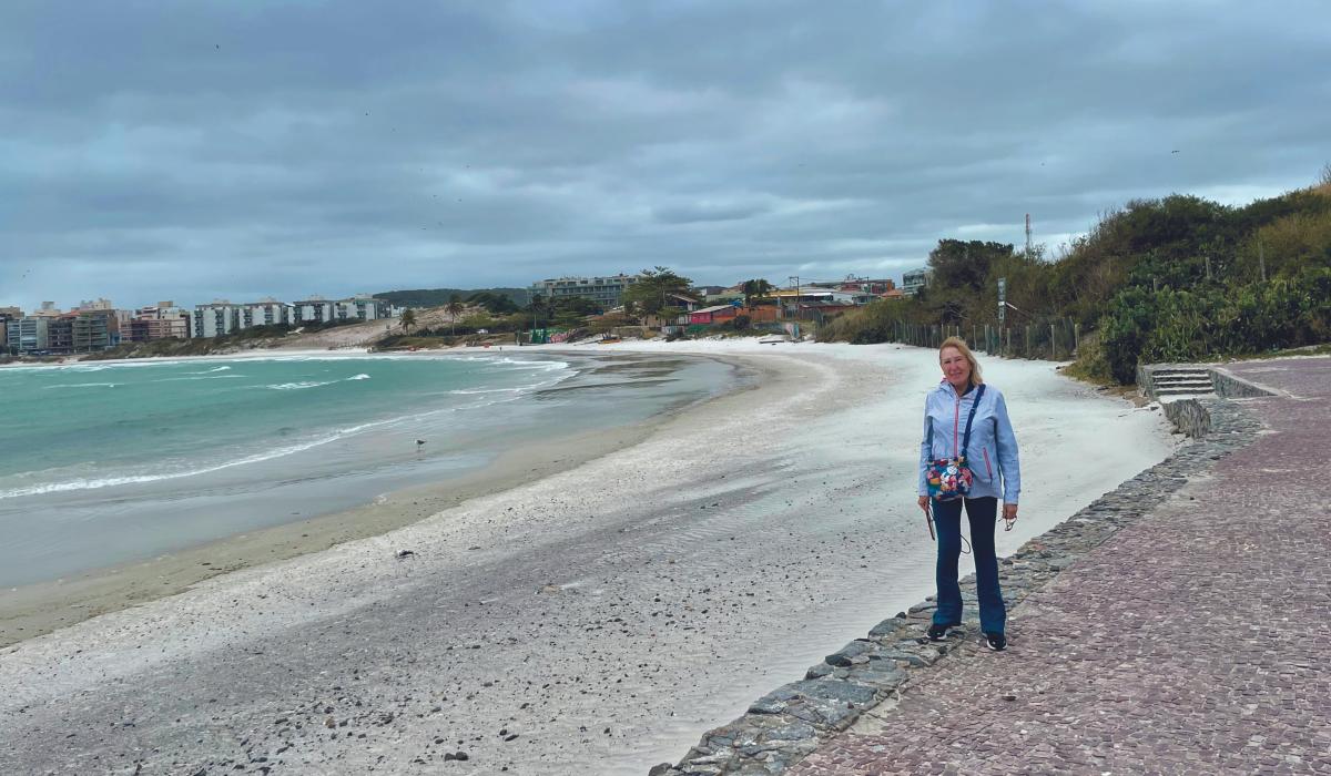 lady on beach in brazil