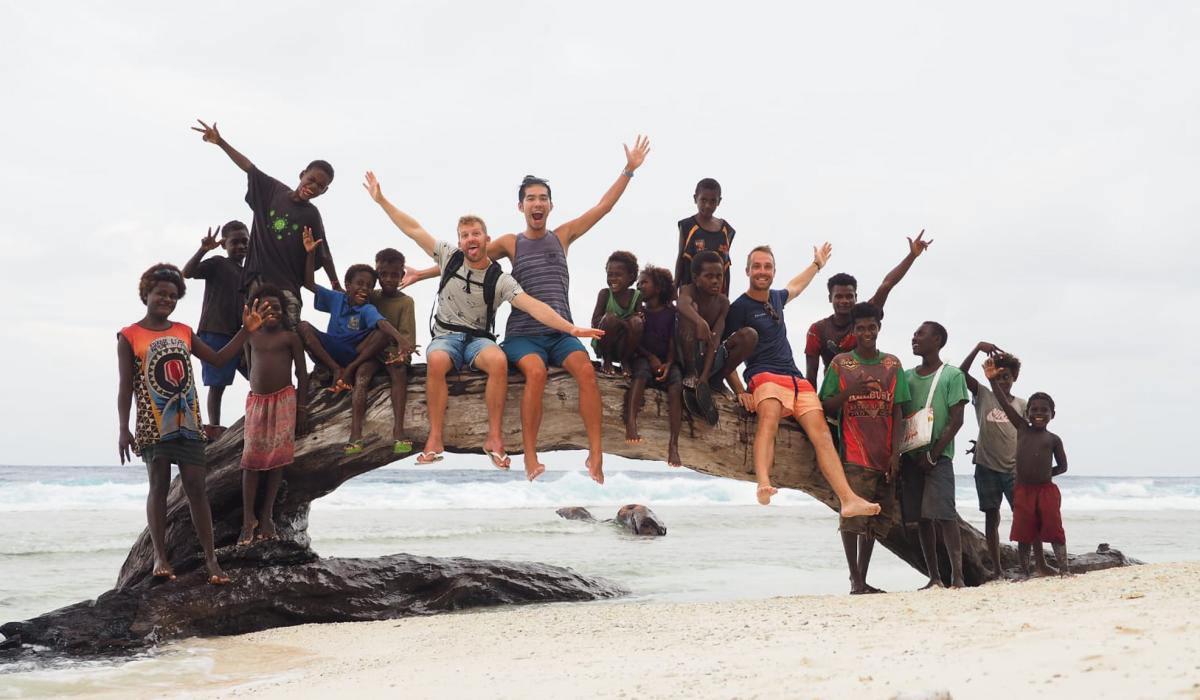 meeting local kids in papua new guinea