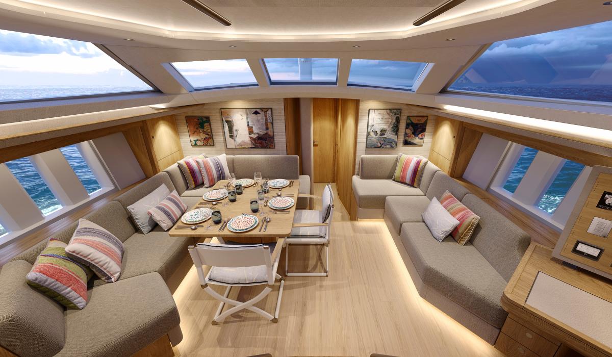 oak sailing yacht saloon