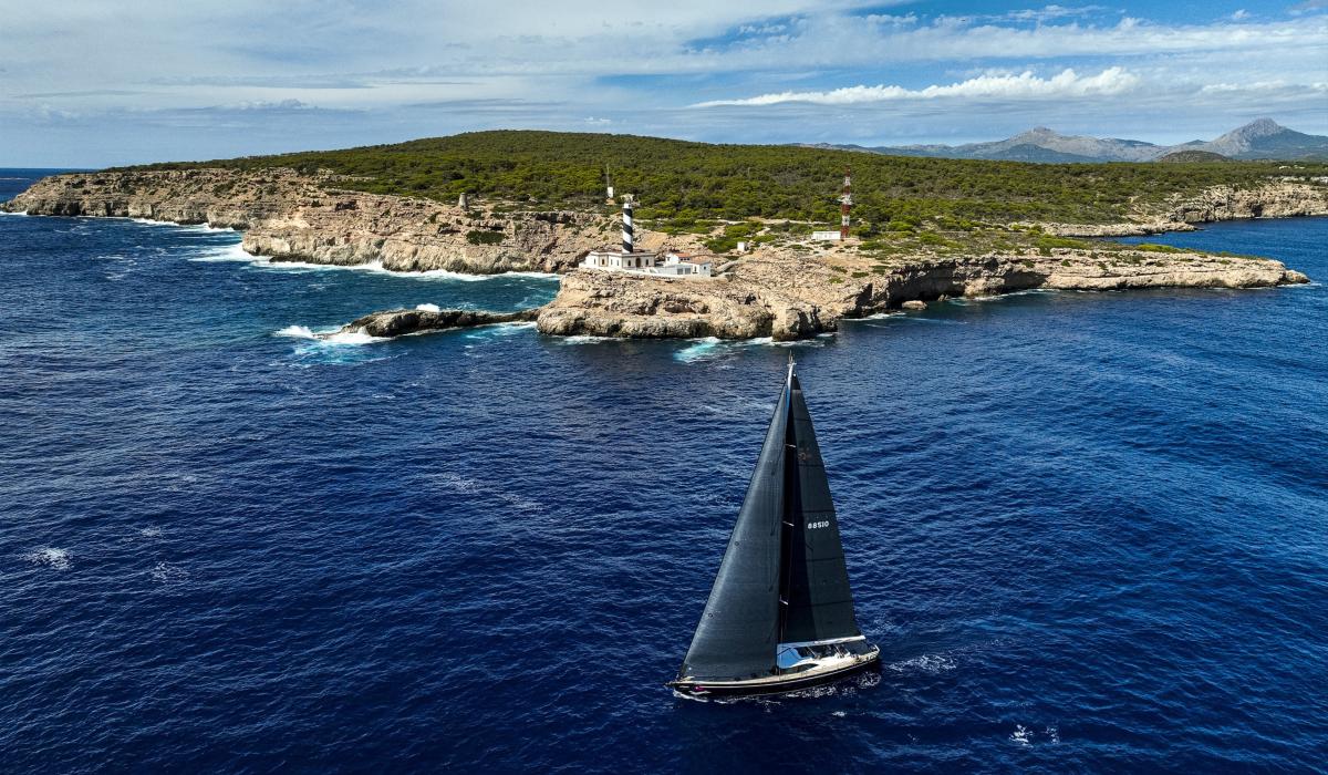oyster 80 foot sailing yacht blue sea and landscape