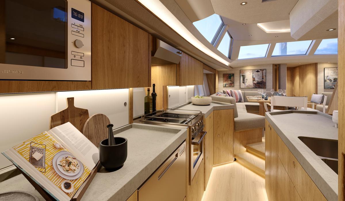 sailing yacht galley oak