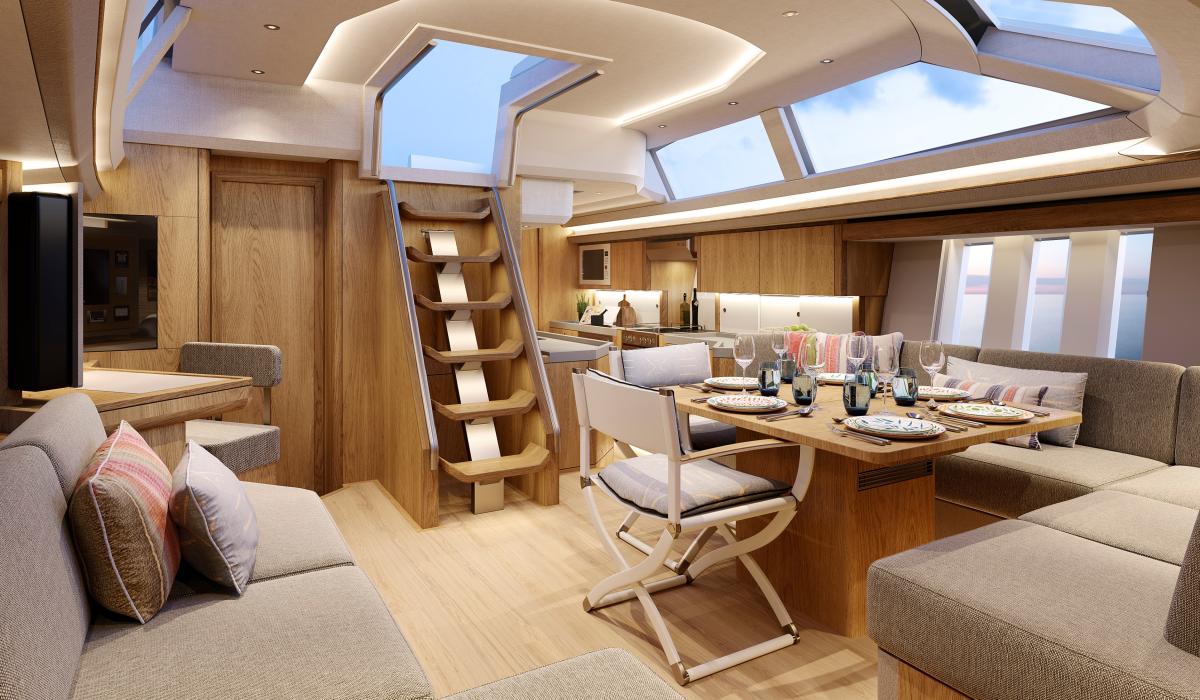 sailing yacht saloon oak