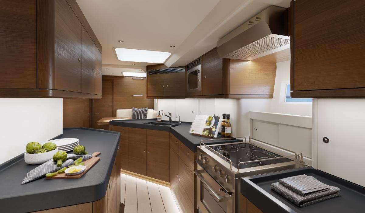 walnut galley sailing yacht
