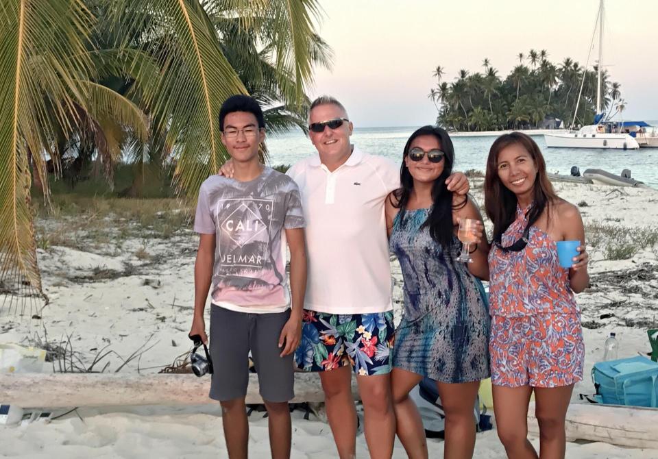 Van den Enden family on beach