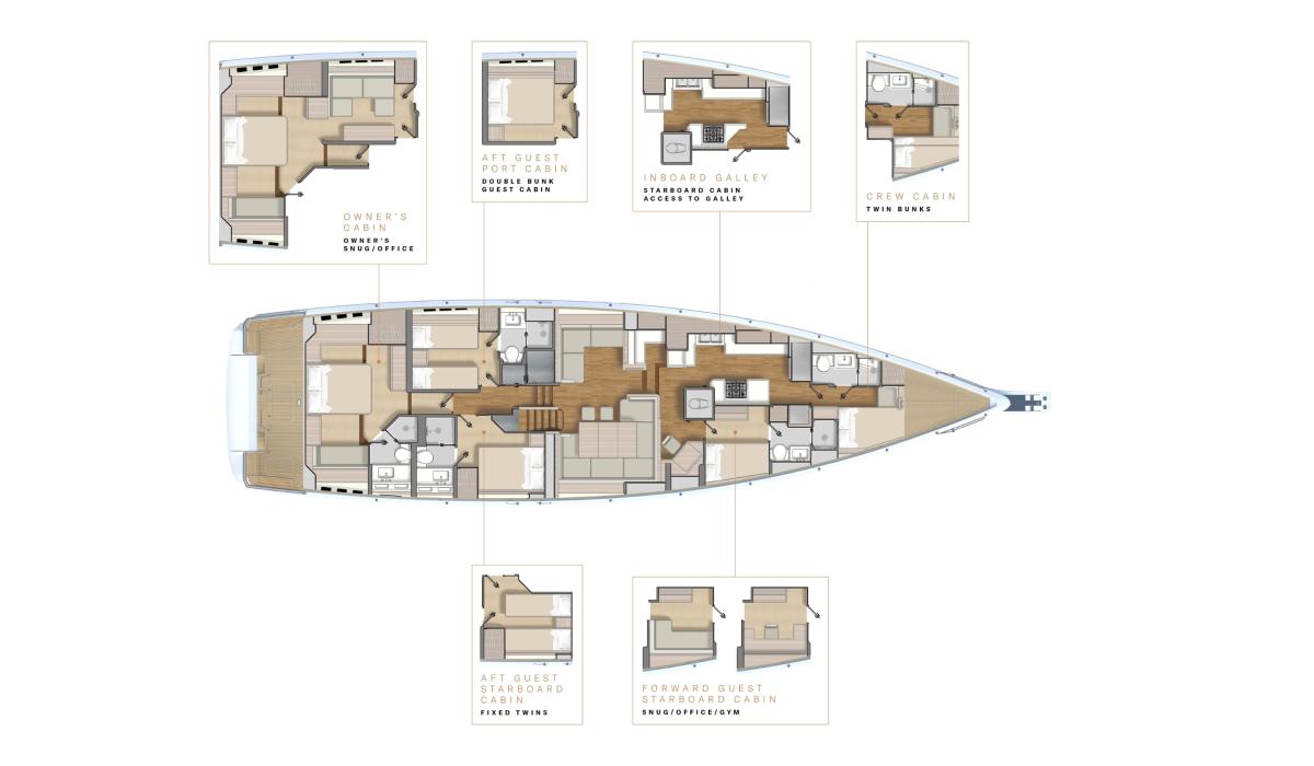 OYSTER 805 OPTIONAL ALTERNATIVE LAYOUT