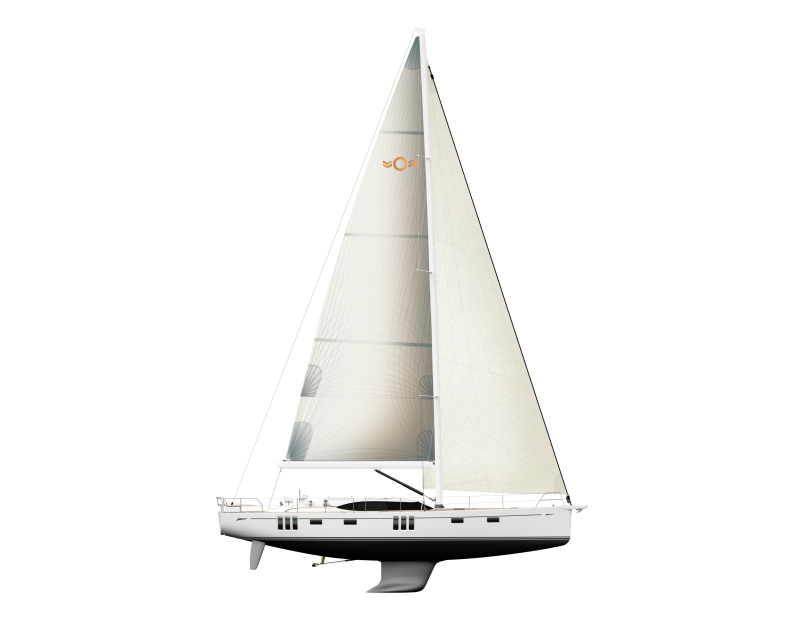 Oyster 595SII Extended Transom for sail plan with keel