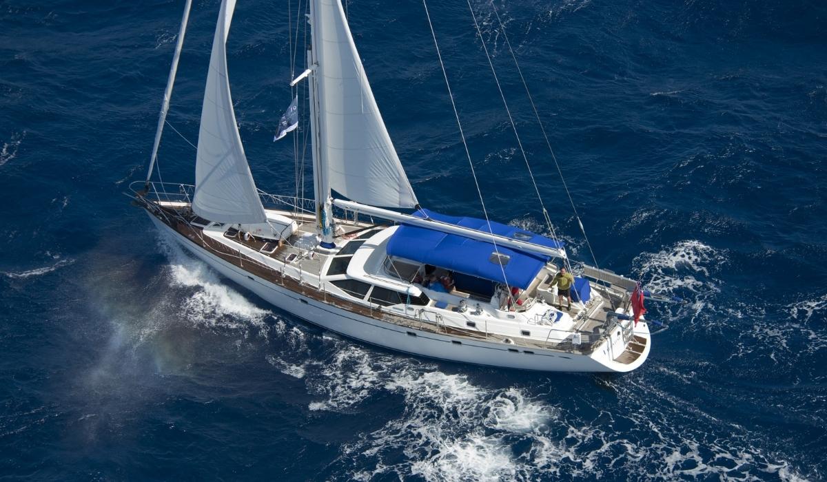 Oyster 66 Valentine Sailing Aerial View