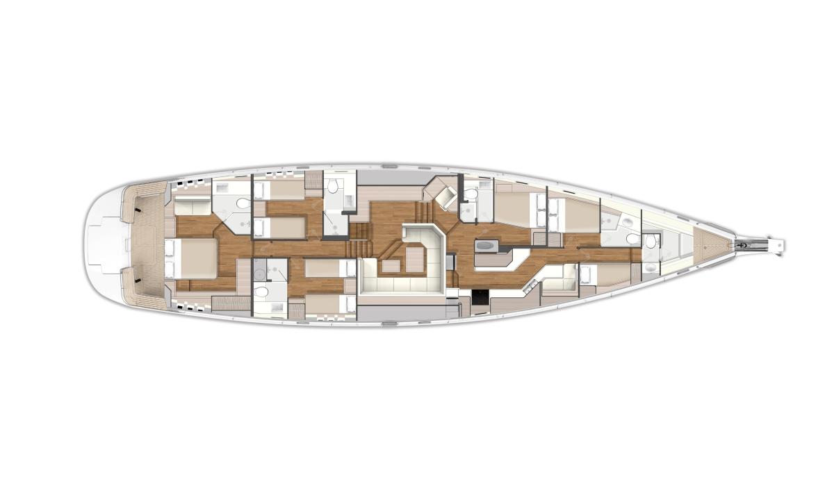 Oyster 885GT Deck and Interior Plans 3
